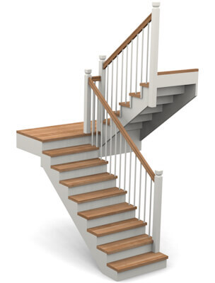 Right turn U-stairs Image